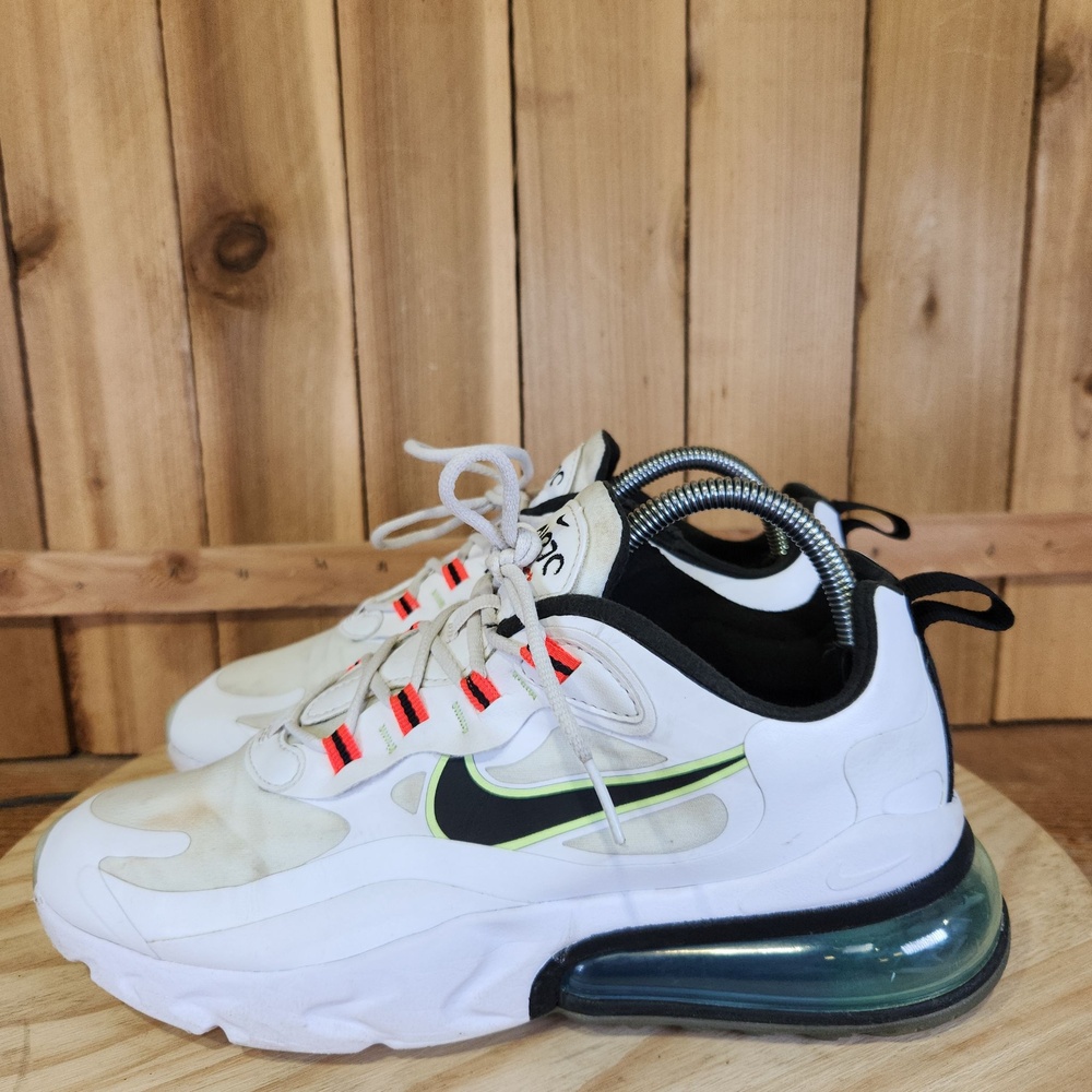 Nike Air Max 270 React Shoes Womens 9 White Mesh Running Sneakers CZ6685-100